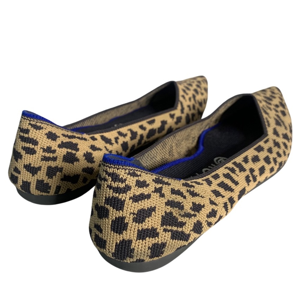 Rothy’s The Point Leopard Print Retired Brown Tan Leopard Flats Shoes Size 9.5 - Picture 6 of 11